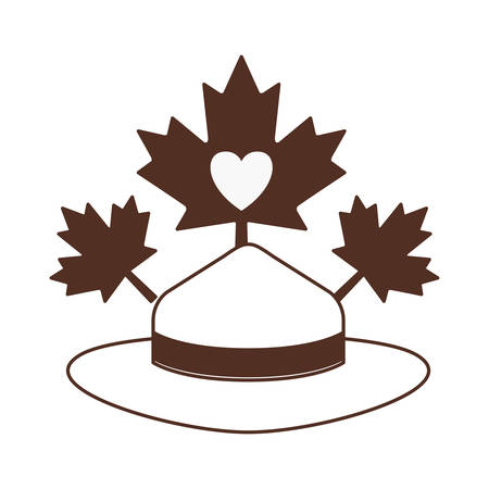Maple leaf hat and canada design, Culture national country travel and tourism theme Vector illustrationのイラスト素材