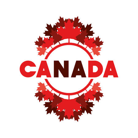 Maple leaf and canada design, Culture national country travel and tourism theme Vector illustrationのイラスト素材