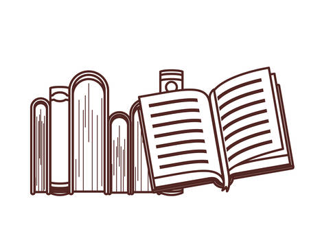 Books design, Education literature read library school university and learning theme Vector illustrationのイラスト素材