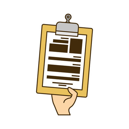 hand with curriculum vitae white background vector illustration designのイラスト素材