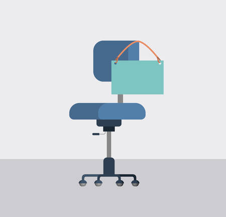 office chair iwith label hanging vector illustration designのイラスト素材
