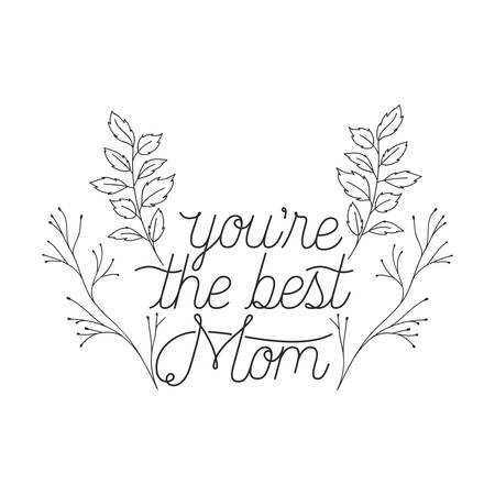 mom you are the best label icon vector illustration designのイラスト素材