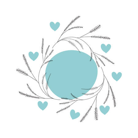 garland with flowers and heart isolated icon vector illustration desingのイラスト素材