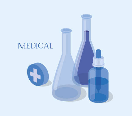 medical tubes tests drugs vector illustration designのイラスト素材