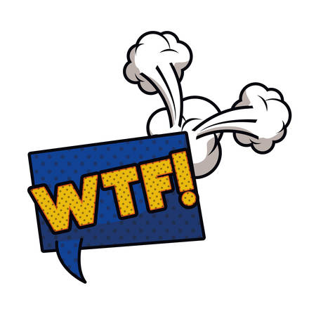 wtf comic words in speech bubble isolated icon vector illustration designのイラスト素材