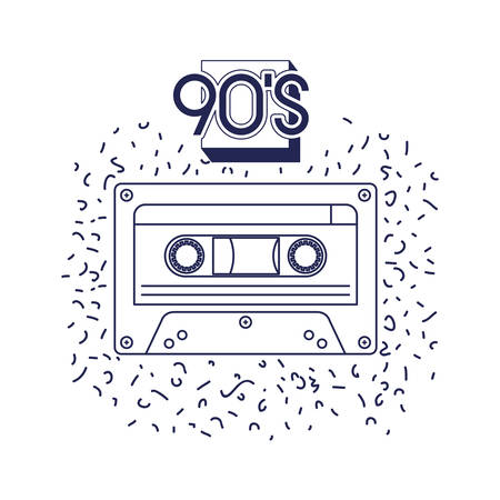 retro cassette music icon vector illustration designのイラスト素材