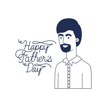 happy father day label with man icon vector illustration designのイラスト素材