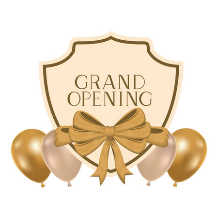 frame and helium balloons with label grand opening vector illustration designのイラスト素材