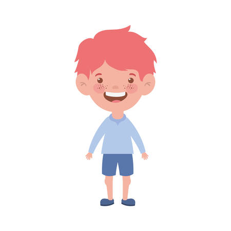 baby boy standing smiling on white background vector illustration designのイラスト素材