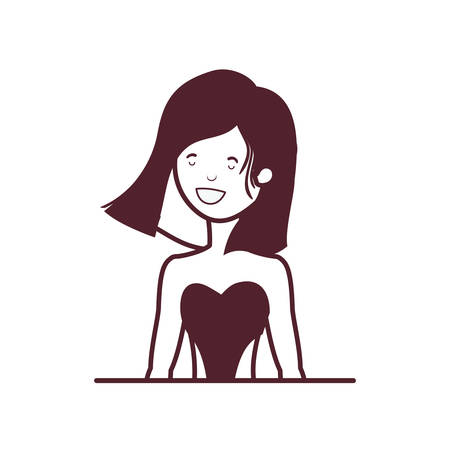 silhouette of woman with swimsuit on white background vector illustration designのイラスト素材
