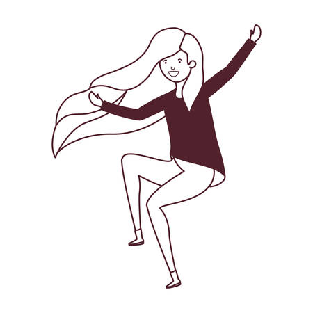 silhouette of dancing women in white background vector illustration designのイラスト素材