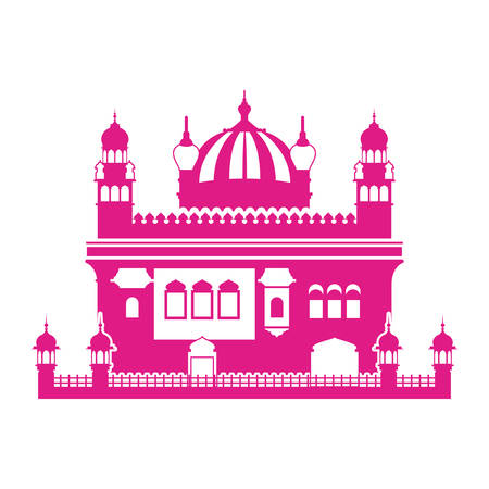 edification of amritsar golden temple and indian independence day vector illustration designのイラスト素材