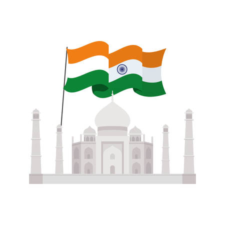 celebration of Indian independence day with flag vector illustration designのイラスト素材