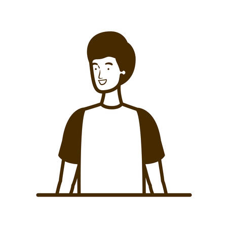 silhouette of young man in white background vector illustration designのイラスト素材