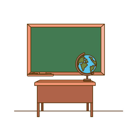 chalkboard of school in classroom vector illustration designのイラスト素材