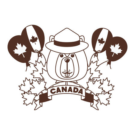 Bear animal design, forest canada life nature and fauna theme Vector illustrationのイラスト素材