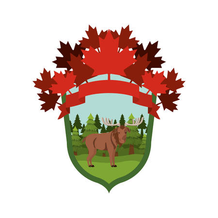 Moose animal design, forest canada life nature and fauna theme Vector illustrationのイラスト素材