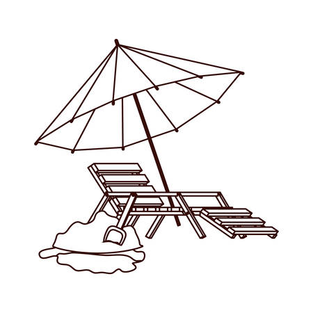 beach umbrella for summer striped icon vector illustration designのイラスト素材