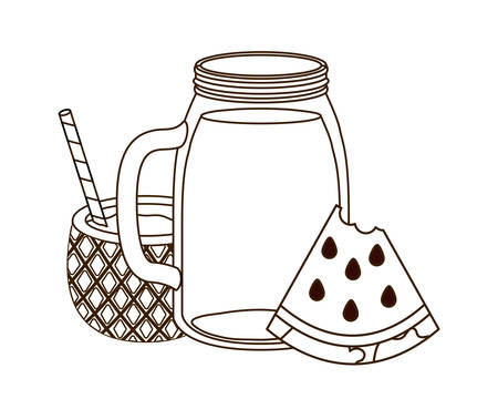 glass with refreshing drink for summer vector illustration designのイラスト素材