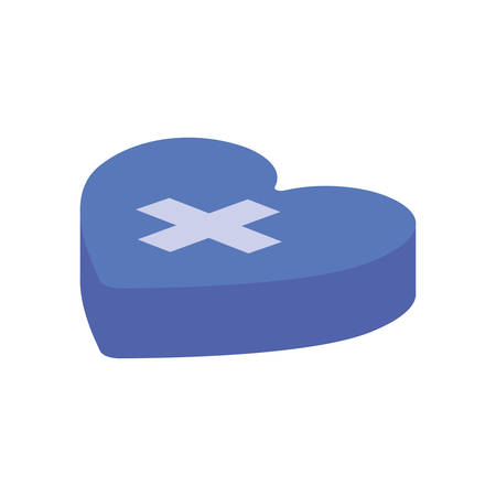 heart isometric with cross isolated icon vector illustration designのイラスト素材