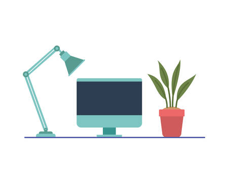 computer screen with white background vector illustration designのイラスト素材