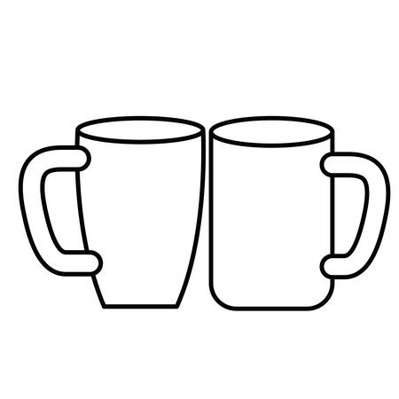 cups of coffee with white background vector illustration designのイラスト素材
