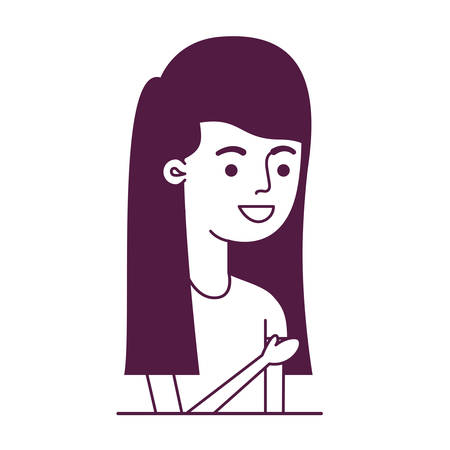 young woman avatar character vector illustration designのイラスト素材