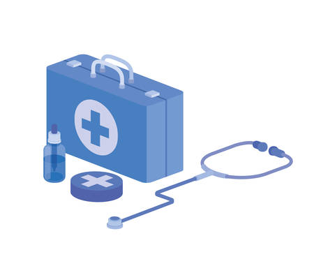 first aid kit on white background vector illustration designのイラスト素材