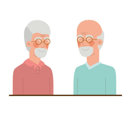 cute grandparents avatar character vector illustration designのイラスト素材