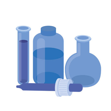 laboratory instruments in white background vector illustration designのイラスト素材