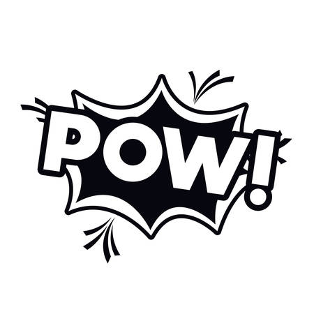 pow comic words in speech bubble isolated icon vector illustration designのイラスト素材