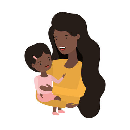 woman with baby avatar character vector illustration designのイラスト素材