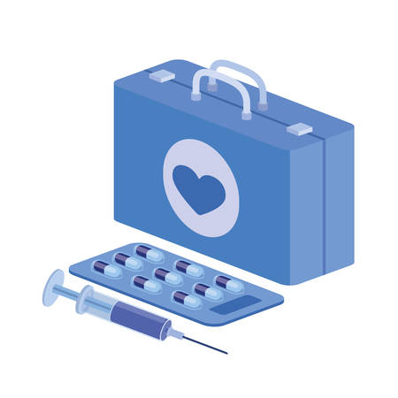 first aid kit on white background vector illustration designのイラスト素材