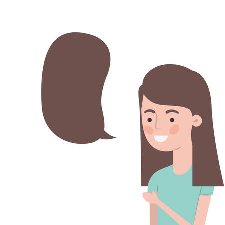 woman with speech bubble avatar character vector illustration designのイラスト素材