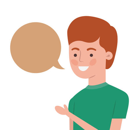 man with speech bubble avatar character vector illustration designのイラスト素材
