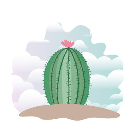 cactus in landscape isolated icon vector illustration designのイラスト素材
