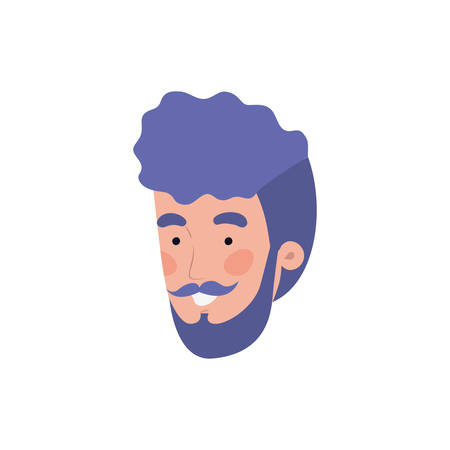head of young man smiling on white background vector illustration designのイラスト素材