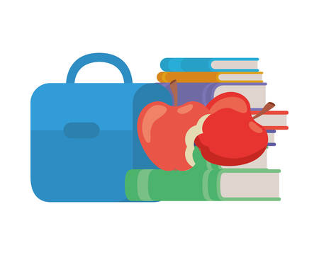 handbag school with notebooks on white background vector illustration designのイラスト素材