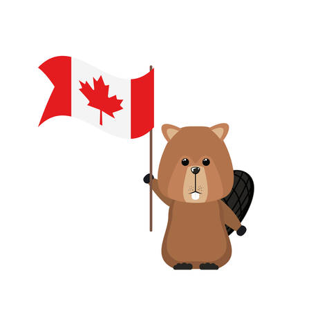 Beaver animal design, forest canada life nature and fauna theme Vector illustrationのイラスト素材