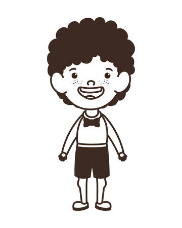 silhouette of student boy standing on white background ector illustration designのイラスト素材