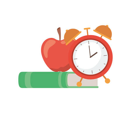 stack of books with apple fruit icon vector illustration designのイラスト素材