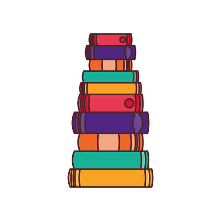 stack of books on white background isolated icon vector illustration designのイラスト素材