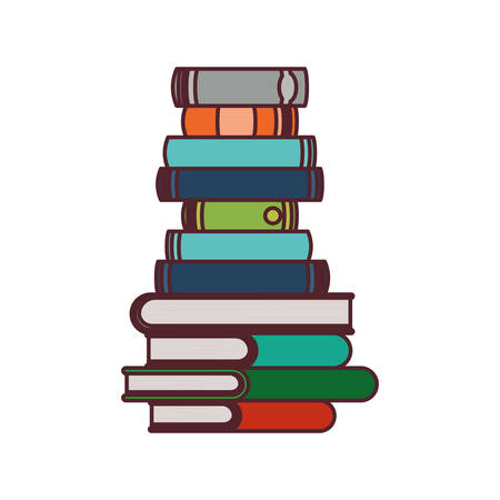 stack of books on white background isolated icon vector illustration designのイラスト素材