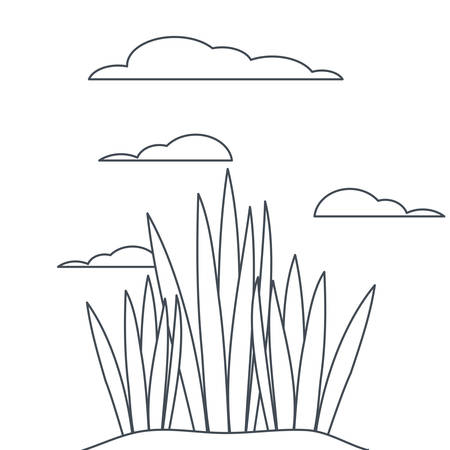 plant in landscape isolated icon vector illustration designのイラスト素材