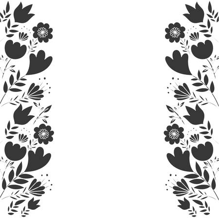 frame with flowers and leafs icon vector illustration designのイラスト素材