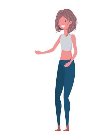 dancing woman in white background vector illustration designのイラスト素材