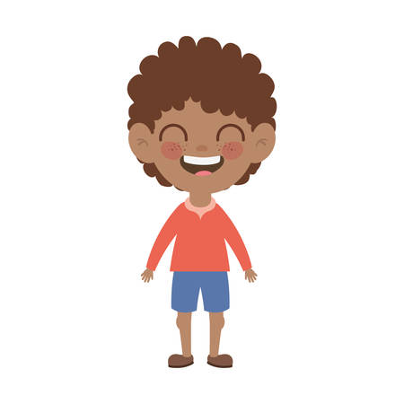 baby boy standing smiling on white background vector illustration designのイラスト素材
