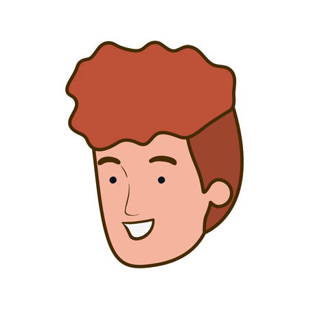 head of young man smiling on white background vector illustration designのイラスト素材