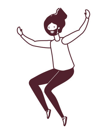 silhouette of young man dancing in white background vector illustration designのイラスト素材