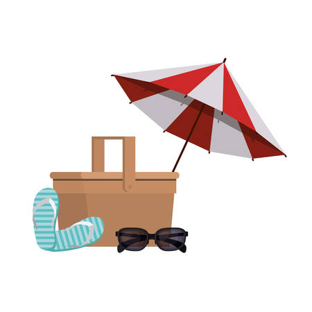 beach umbrella for summer striped icon vector illustration designのイラスト素材